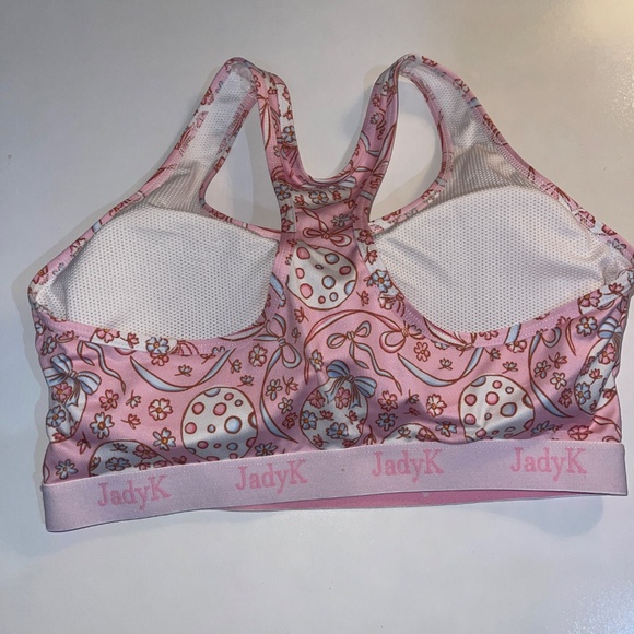 JadyK light pink Floral Sport Bra L /XL - Picture 2 of 5